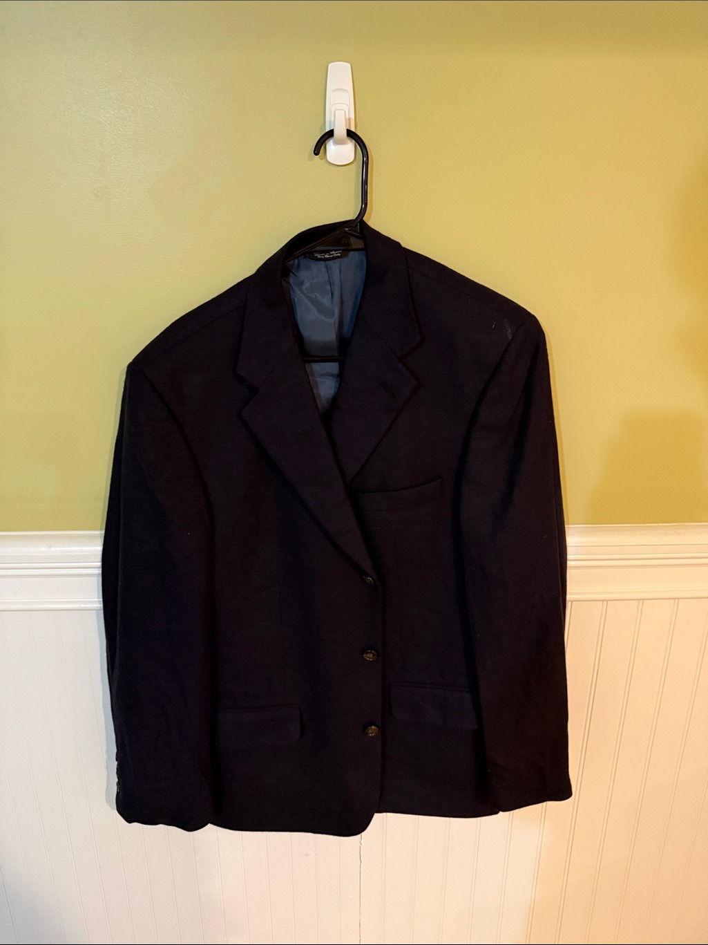 Men's Size 40r 100% Cashmere Joseph And Lyman Black Single-Breasted Blazer